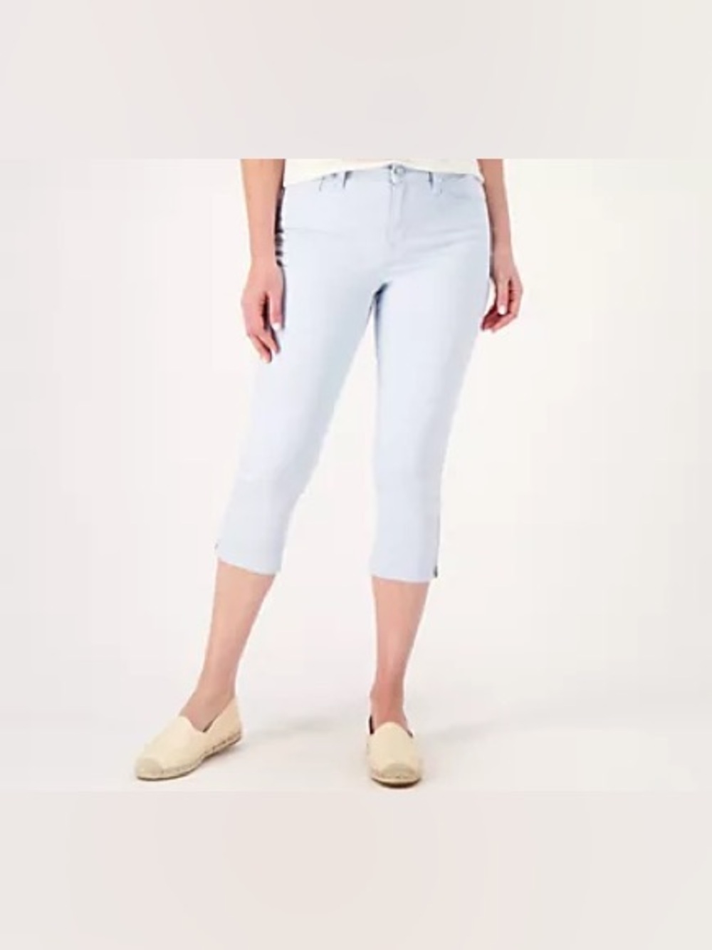 Laurie Felt Wave Capri Denim 5-Pocket Capri with Ankle Zipper - Motion Stretch